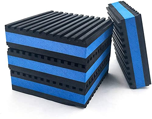 LBG Products Rubber Anti-Vibration Isolator Pads,Heavy Duty Blue EVA Pad for Air Conditioner,Compressors,HVAC,Treadmills etc (3'' X 3'' X 7/8'')