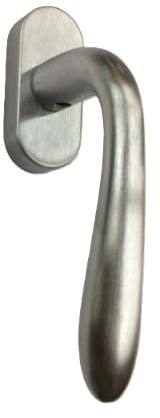 MANIGLIA MARTELLINA DRY KEEP ART.1126 BALCONI FINESTRE FINITURA MARITECK CROMO SATINATO PLACCA OVALE CON MOVIMENTO IN METALLO 7X42 mm CON BOCCOLE.