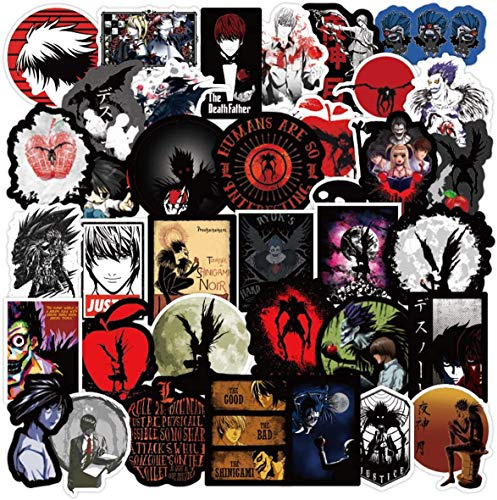 Death Note Sticker Pack of 50 Stickers - Waterproof Durable Stickers Classic Japanese Anime Stickers for Water Bottles Computers Laptops…