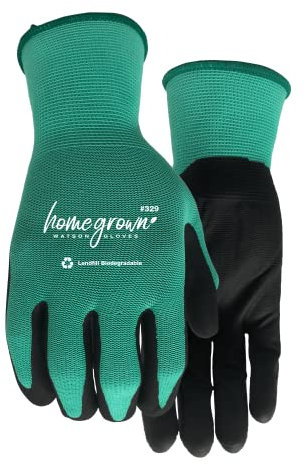 Watson Gloves Jade - Guante biodegradable con revestimiento de nitrilo, respetuoso con el medio ambiente, compatible con pantalla táctil, ergonómicamente formado, ajuste cómodo (pequeño) (grande)