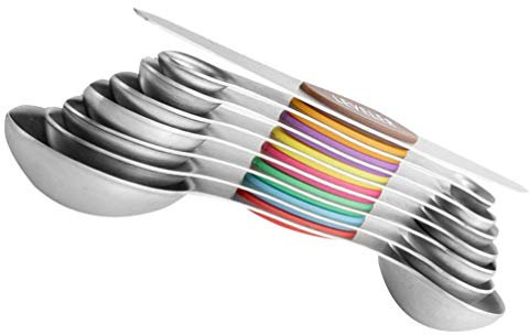 TOPBATHY 8piezas Cucharas Medidoras De Acero Inoxidable Doble Extremo Para Hornear Como Utensilios De Cocina y Taza Medidora Práctica
