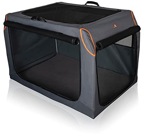 Knuffelwuff Faltbare Hundebox Transportbox mit Aluminiumgestell M 61x46x43cm