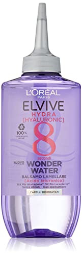 L'Oréal Paris Elvive Wonder Water Hydra Hyaluronic lamellar balsam, för att ge glans till uttorkat hår, silikonfri, 200 ml
