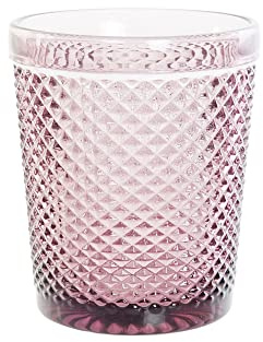 BIBIHOME Set da 6 bicchieri in cristallo colore ROSA di Item International finemente intagliati e sorprendemente resistenti (240 ml), un tocco di classe senza compromessi. Bicchieri eleganti e robusti