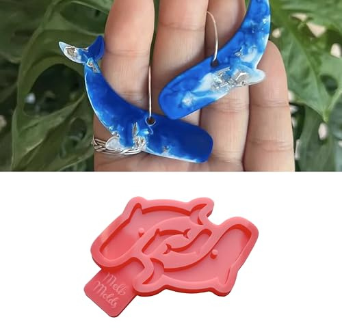 MelbMolds - Moule en silicone pour résine époxy Baleine - Créez des boucles d'oreilles, porte-clés, tags et bijoux DIY sur le thème des baleines pour les amoureux de l'océan.