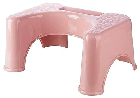 NTEK Bathroom Toilet Stool | Medically Tested Squatting Potty Bathroom Step Stool | for Constipation Piles Relief Foot Stool | Toilet Non-Slip Anti Constipation Heal Bath Squat Step Stool (PINK)