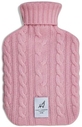 Öko Kaschmir-Merinowolle Wärmflasche Luxus Wärmeflasche - 2Liter (Rosa)