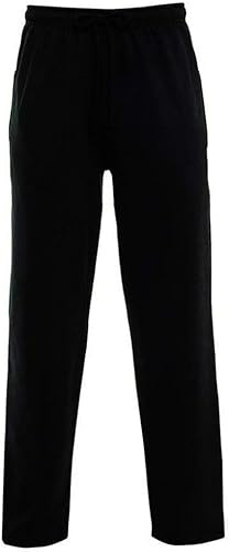 JMA Trading Men's Open Hem Jog Pants Plain Jogging Bottoms Fleece Pants Sports Trousers Jogging Bottoms Plus Size Small to 2XL (Black, Large)