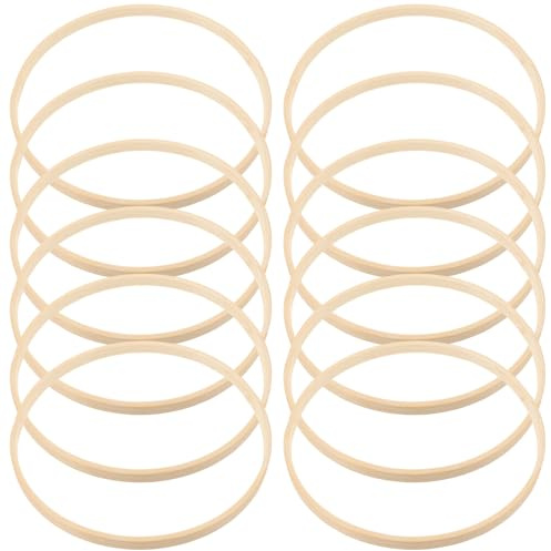 ABOOFAN Blumen-Reifen Aus Holz Und Bambus 12 Stück 17 cm Makramee-Ring Kranz Basteln Traumfänger-Reifen Ringe Tischdekoration Für DIY-Hochzeitsdekoration Blumengirlanden | Glatte Oberfläche, Formstabil für Handarbeiten, Passend für Windspiele und Stickerei
