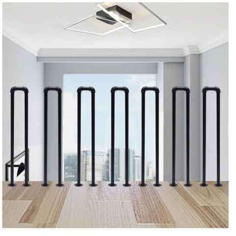 YFSJJ Schwarze Schmiedeeiserne Treppengeländer U-förmige,Geländer Treppe,Geländer Außen,Metall Treppenhandlauf für Villen,Balkone,Flure,Wohnungen,Drinnen und Draußen(Size:U 55 cm,Color:Schwarz)