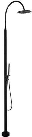 Doccia da Giardino Soffione Doccia da Terra In Acciaio Inox per Doccia Esterna con Soffione, Doccetta Miscelatore Monocomando per Giardini, Piscine Ecc. Adatto, Nero