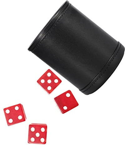 BCOATH Würfelbecher-Set Mit 4 Geräuscharmen Würfelboxen Aus Pu-Leder Für Home-Party-ktv-bar-Spiele
