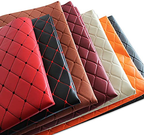 Gesteppter Kunstleder-Polsterstoff, Vinyl-Kopfteil, Sofa, Stuhlkissen, Material für Heimwerker, Handwerk, Nähen, Auto, wasserdichtes Kunstleder, Weinrot, 140 cm breit, 2 m Größe
