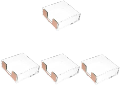 DIYEAH 4 Stück Transparente Aufbewahrungs- und Organisationsbox für Notizzettel und Büroklammern aus Acryl aufbewahrungsdose Storage Boxes Serviettenhalter Deckel Klarer Notizblockhalter