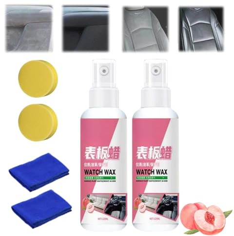 Spray de cera para el cuidado del salpicadero del coche, 120 ml, plástico para el interior del coche, piezas de tablero de instrumentos de restauración, agente de pulido, limpiador en aerosol interior
