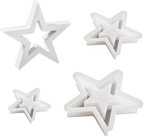 3 Stück Silikonformen Gießformen Weihnachten, Silikonform Stern Sterne Silikonform Weihnachten, Gießformen Silikon Sterne Sterne Giessformen Silikon Kerzenform Weihnachten für Gips Kerzen Handwerk