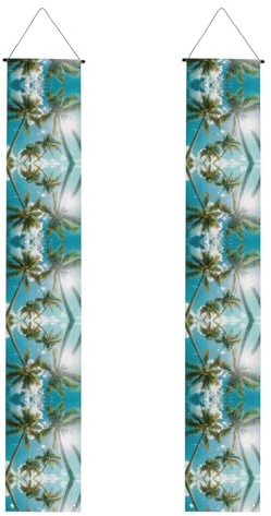 Palmen-Druck, Herbst-Veranda-Banner, Polyester-Banner, für drinnen und draußen, einfach aufzuhängen, wiederverwendbar