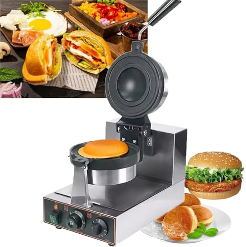 Burger Machine, Presse À Hamburger Commerciale, Machine À Gaufres À La Crème Glacée, Presse À Panini, Gaufrier, Machine À Gaufres, Chauffage Double Face, Poêle Antiadhésive(Single head)