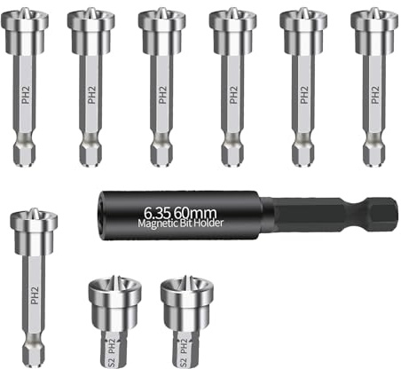Drywall Drill Bit | 10 Pieces Magnetic Positioning Drill Bits | Multifunctional Cement Drill Bits - Concrete Plaster Masonry Tile Ceramic Stone