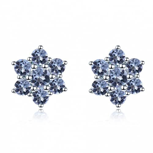 Boucles d'oreilles en tanzanite 925, pierres précieuses violettes solides, bijoux fins et élégants pour femmes 1