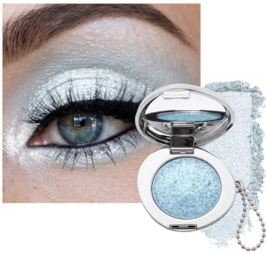 Jutqut Glitzer Lidschatten Palette, Glitter Silver Eyeshadow Palette, #04 | Langanhaltend & Wasserfest Formel, Hochpigmentierte Cremige Textur, Metallisch Schimmerndes Finish, Verblendbar & Faltenfrei