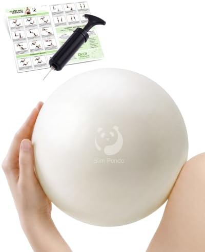 Slim Panda 8 Inch Pilates Ball, 20cm Yoga Ball, 2mm Thick for Core Training | Anti-Leakage Valve and Matte Grip for Balance & Stability