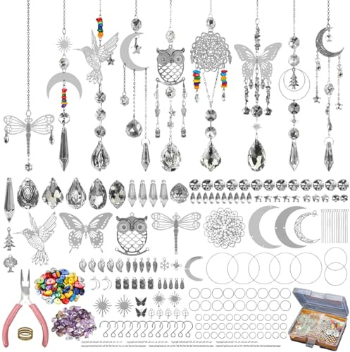 460 Stück Sonnenfänger Bastelset Suncatcher Bastelset DIY Sun Catchers Making Kits Geeignet für Fensterdekoration, Gartendekoration Im Innen- und Außenbereich