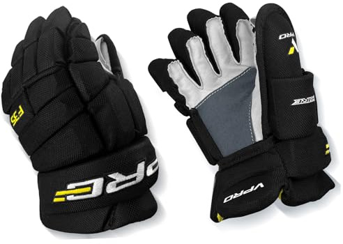 VPRO Gants de Hockey - Rembourrage en Mousse EVA, Doublure en Maille Respirante, Paume Synthétique Durable, Noir