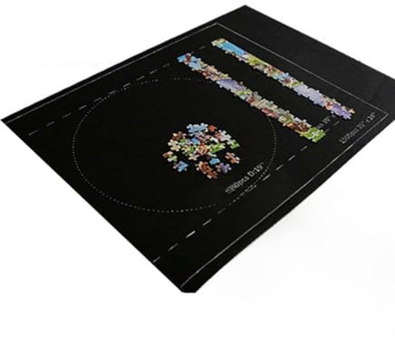 Zisemeil Puzzle-Aufbewahrungsmatte, Aufrollbare Filz-Puzzlematte, Großer Tragbarer Puzzle-Organizer für Reisen und Zuhause, Fasst Bis zu 3000 Teile, Größe 66 X 117 cm (Schwarz)