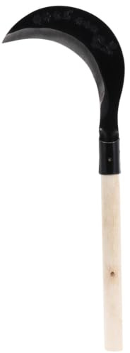 AMUSLESUR Guadaña manual con hoja de acero inoxidable y mango de acero manganeso, herramienta para cortar hierba y maleza en huertos y espacios al aire libre Varios estilos