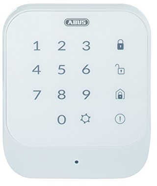 ABUS Funk-Tastatur Smartvest zur De- und Aktivierung der Funk-Alarmanlage | Code oder RFID Chip | Touchpad mit Beleuchtung | weiß | 77444