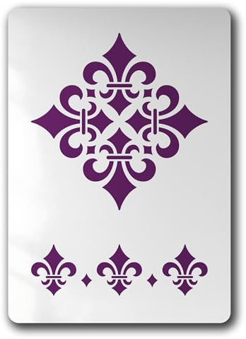 Schablone Fleur de Lis Ornament Quadrat - BO42