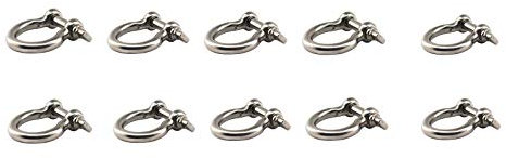 304 Edelstahl Bogenform M4 Schäkel Europäischer Stil Heavy Duty Lasthebeklemme für Kette Marine Schnalle 10 Stück