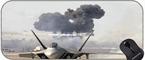 Gaming Mauspad mit genähten Kanten, US Airforce F-22 Raptor Jet Fighters Professional Mousepad, genähte Kanten