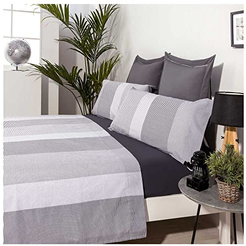 COTTON ARTean Juego sabanas Cama 150 Algodón Poliéstrer Segment Gris