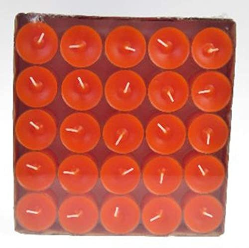 Løgum Kloster Lys Dänisch Nightlights, Teelichter 50er Box transparente Hülle Brenndauer +/- 8 Std. (Orange 092)