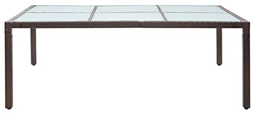 SHUJING Garten-Esstisch, Tisch Balkon, Gartentisch, Balkontisch, Küchentisch, Garden Table, Terrassentisch, Braun 200x150x74 cm Poly Rattan