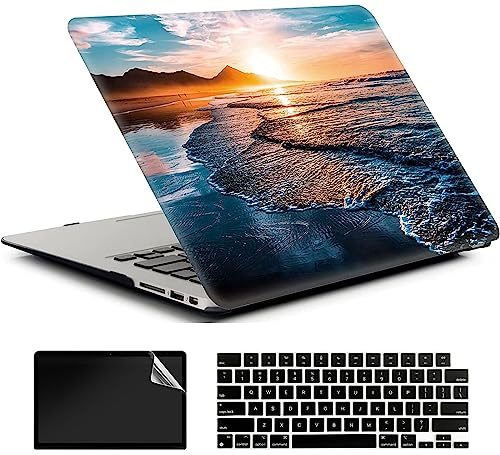 AMCJJ Coque Compatible Avec MacBook Air 13,6 Pouces M3 A3113 M2 A2681 2024 2023 2022,Plastique Coque Rigide Case + EU Protection Clavier + Protecteur d'écran,Le Chat