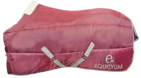 Coperta Box Equityum Iris 150gr • 420D, Coperta di Ottima Fattura, Utile per Proteggere il Cavallo dagli Sbalzi di Temperatura (120 cm, Blu) (135 cm, Blu) (145 cm, Bordeaux)