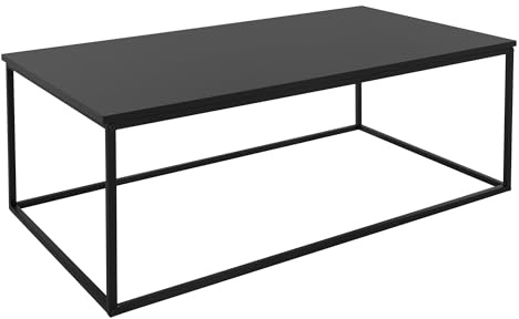 ML-Design Couchtisch 110x39,5x59 cm Schwarz in rechteckiger Form, Metallgestell, Industrie-Design, Tisch für Eingangsbereich, Beistelltisch Wohnzimmertisch Konsolentisch Sofatisch Flurtisch Dekotisch