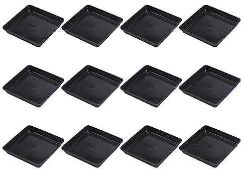 DOITOOL Soucoupe Carrée pour Plantes 6 Pouces Paquet De 12 Soucoupe pour Plantes en Plastique Plateau D'égouttement Soucoupes pour Pots De Fleurs Plateau De Drainage d'eau pour Plantes en