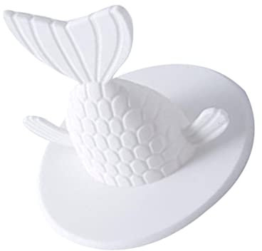 Zerodeko Sieb Waschbeckenabdeckung Filter ablauf Abdeckung badewanne Spülbeckensieb süße Wanne Badewannenstöpsel Bodenablauf Waschbecken Stecker Fischschwanz Zubehör Weiß Küchenzubehör