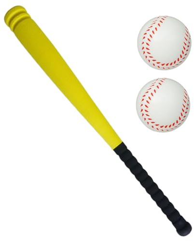 harayaa Bates de béisbol de Juguete para niños, Juego de Bates de béisbol y Pelota Deportivos para Aprender, Amarillo 54cm