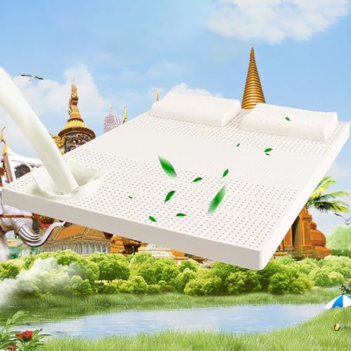 ABJGHYUT 100% natürlicher Latextopper - 1/2/3/4 Zoll - langlebig und Nicht leicht zu kollabieren, Memory Foam Matratze Toper, natürliche Latex -Matratze,5cm,100x200cm