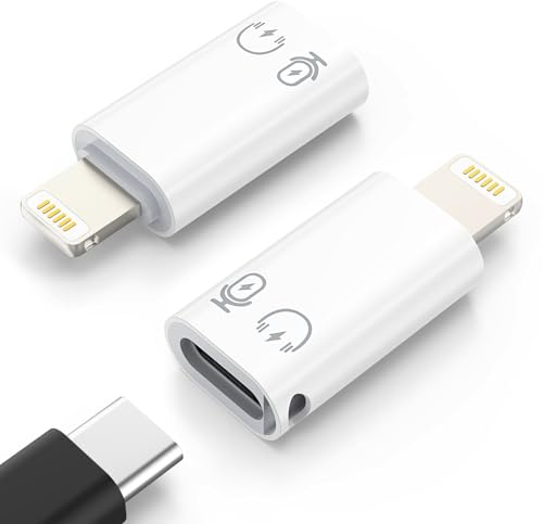 MoKo USB C auf Lightning Adapter (Nur für Apple Earpods), Lightning Stecker auf USB C Buchse Adapter für iPhone 14/13/12/11 Pro Max/iPad/iPod/AirPods, Unterstützung für das Laden, Datenübertragung
