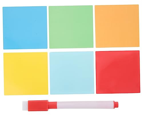 STOBOK 1satz Wiederverwendbare Abwischbare Etiketten Für Notizen Bunte Haftnotizen Und Whiteboard-stift Vielseitig Einsetzbar Für Büro Kühlschrank Und Glasoberflächen