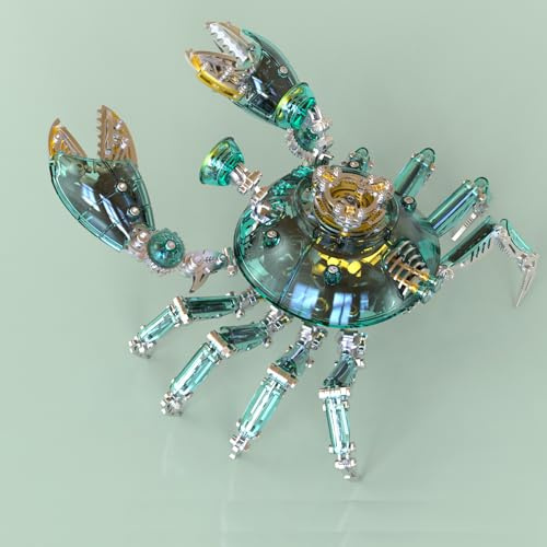 UpGLeuch Bunte 3D Metall Puzzle Erwachsene Krabbe mit Licht, 3D Modellbausatz Metall für Erwachsene mit Werkzeugen, Desktop Ornaments Spielzeug Geschenke