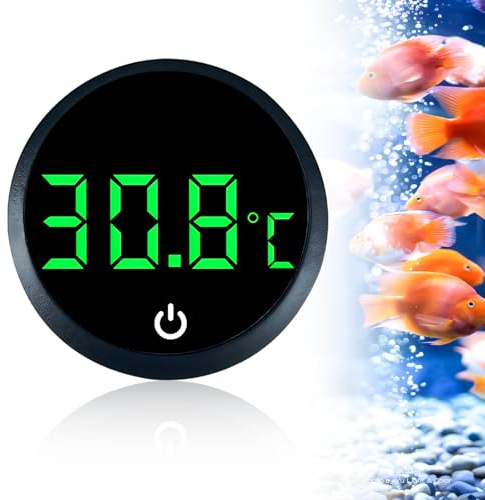 WUIOWPPIC Aquarienthermometer Digital Aquarium Thermometer mit LED Display | Mini Aquarium Thermometer Digital Digitales Aquarium Thermometers Kleben-On Marine Temperatursensor für Süßwasse-Meeresaquari