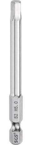QUARKZMAN Punte per Cacciavite Chiave Esagonale 5mm (H5) Metrico 1/4 Attacco Esagonali 75mm (3) Punta Magnetica Lunghe Acciaio S2 Punta per Trapano Piatta Grado Industriale per Viti
