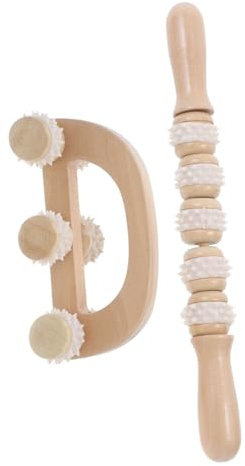 WATIIFUFU 2pcs Rolling Pin Massage Tool Set Wooden Gua Sha Body Massage Tool for Deep Tissue Muscle Roller Stick